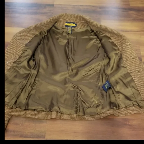 Ralph Lauren Rugby Tweed Blazer sz 2 fit n flair. VINTAGE SOLD - Picture 8 of 12
